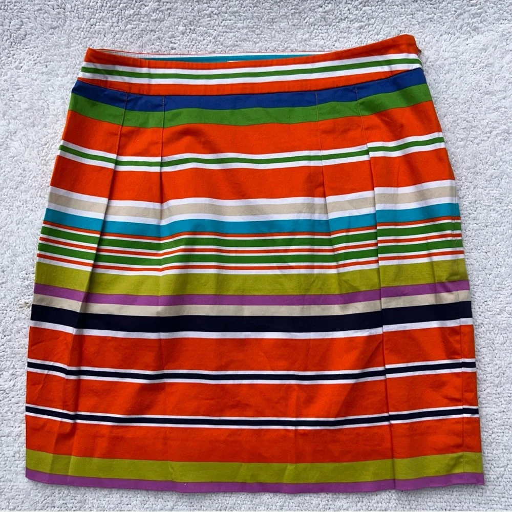 Kate Spade mini skirt striped cotton women’s size 10 Barry ‘skirt the rules’
